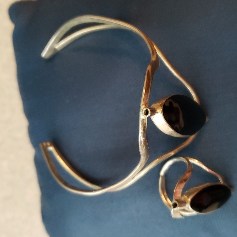 Hand made silver bracelet and ring - Picture 2 of 7